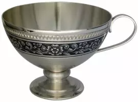 Чашка для чая серебряная "Цветы"