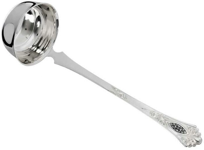 Spoon for pouring soup silver "Flower"