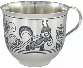 Чашка детская из серебра "Белочка"