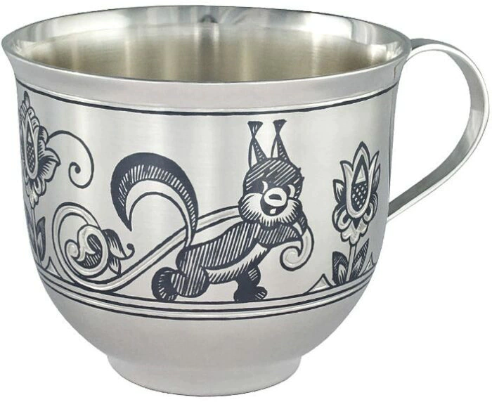 Children's cup made of silver "Squirrel"