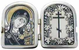 Икона-складень серебряная "Казанская Богоматерь"