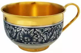 Чашка чайная серебряная "Астра"