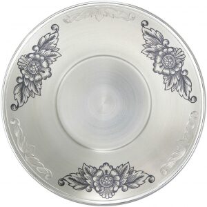 Silver coffee saucer "Flowers"