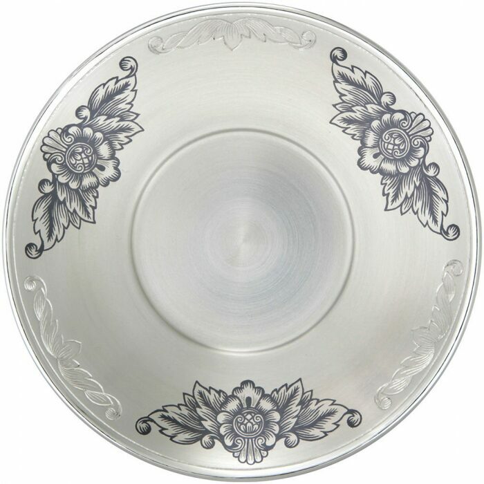 Silver coffee saucer "Flowers"