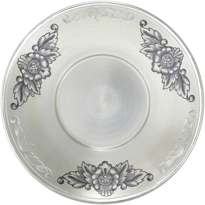 Silver coffee saucer "Flowers"