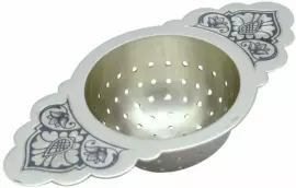 Ситечко для чая из серебра "Цветы"