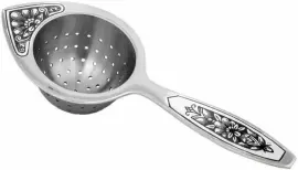 Ситечко для чая из серебра "Хризантема"