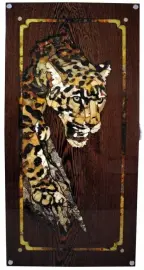 Нарды из ценных пород дерева и янтаря "Леопард" Нарды из ценных пород дерева и янтаря "Леопард"