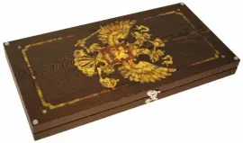 Нарды из ценных пород дерева и янтаря "Герб Российской Федерации" Нарды из ценных пород дерева и янтаря "Герб Российской Федерации"