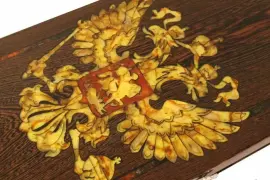 Нарды из ценных пород дерева и янтаря "Герб Российской Федерации" Нарды из ценных пород дерева и янтаря "Герб Российской Федерации"