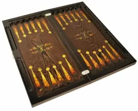 Нарды из ценных пород дерева и янтаря "Герб Российской Федерации" Нарды из ценных пород дерева и янтаря "Герб Российской Федерации"