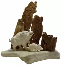 Writing device "Boar with a piglet"