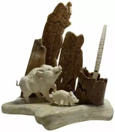 Writing device "Boar with a piglet"