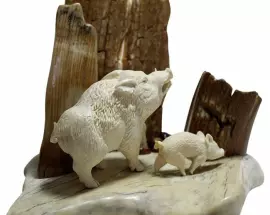 Writing device "Boar with a piglet"