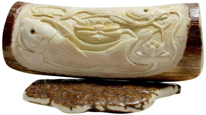 Mammoth tusk composition "Guardians of the Lotus"