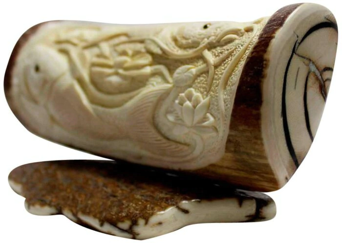 Mammoth tusk composition "Guardians of the Lotus"
