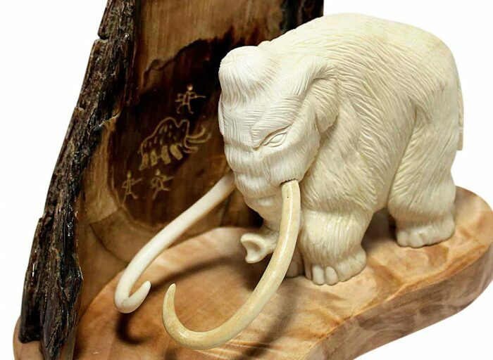 Mammoth tusk composition "Rock art"