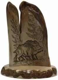 Композиция из бивня мамонта "Лесной кабан"