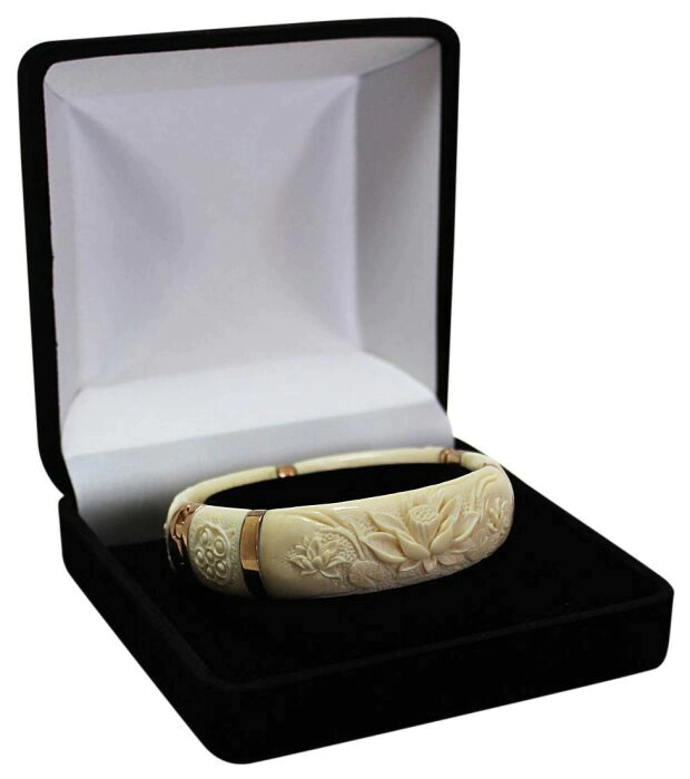 Mammoth tusk bracelet "Lotus Flower"