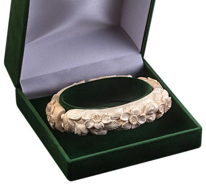 Bracelet made of mammoth tusk "Water Lilies"