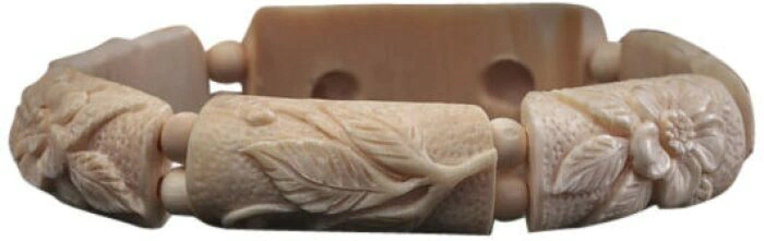 Mammoth tusk bracelet "Flowers"