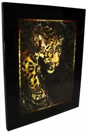 Панно из янтаря "Леопард"