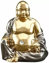 The statuette "Bellly Buddha" is gold with platinum