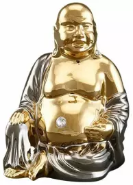 The statuette "Belly Buddha" is gold with platinum