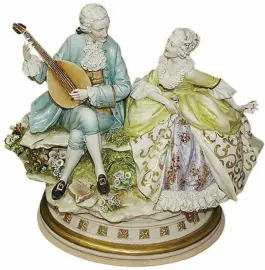 Статуэтка "Дама и кавалер с лютней"