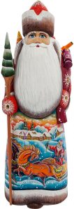 Carved statuette "Santa Claus with gifts"