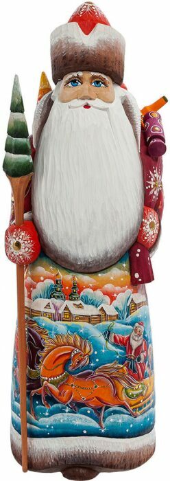 Carved statuette "Santa Claus with gifts"
