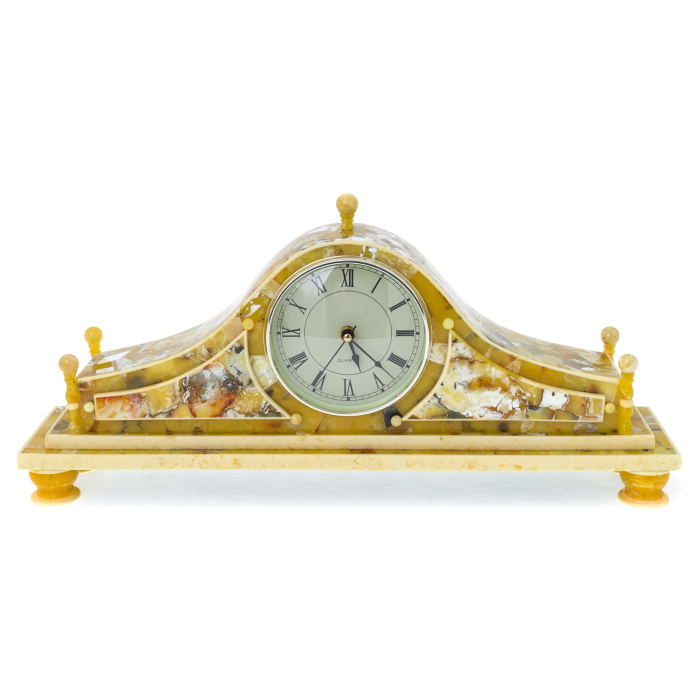 Mantel clock made of amber