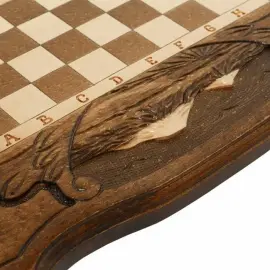 Резные шахматы, нарды и шашки из бука "Горные вершины" малые Резные шахматы, нарды и шашки из бука "Горные вершины" малые