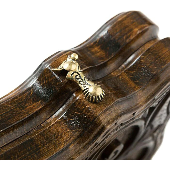 Small carved "Crown of the Monarch" game set (chess, backgammon and checkers)