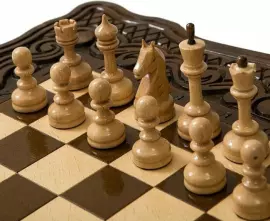 Игровой набор резной "Волна" малый (шахматы и нарды)