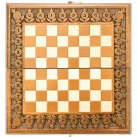 Игровой набор резной "Гренадин" малый (шахматы, нарды и шашки)