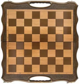 Резные шахматы, нарды и шашки из бука "Модерн" с ручкой