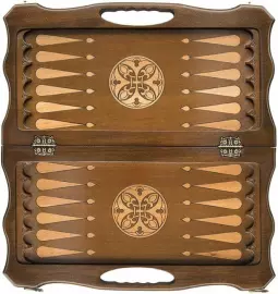 Резные шахматы, нарды и шашки из бука "Модерн" с ручкой