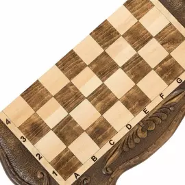 Резные шахматы, нарды и шашки из бука "Авангард"