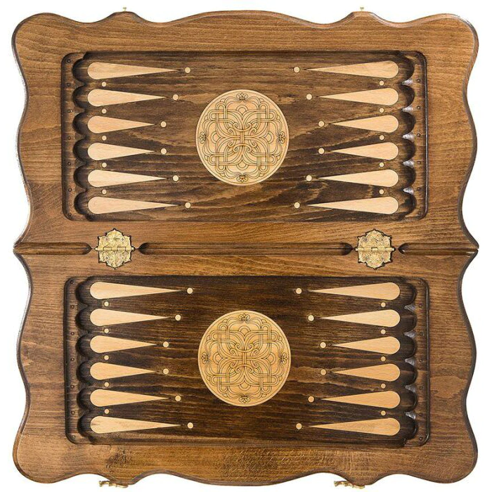 Carved chess, backgammon and checkers from beech "Avangard"