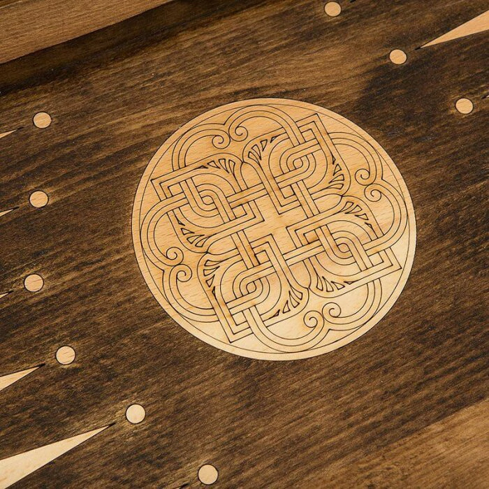 Carved chess, backgammon and checkers from beech "Lily"