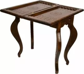 Шахматный стол из бука "Симфония" резной, с шахматами и нардами