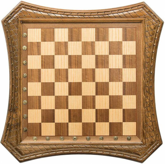 Carved chess set in the Octagon casket with drawers