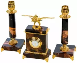 Каминный набор "Двуглавый орел", яшма