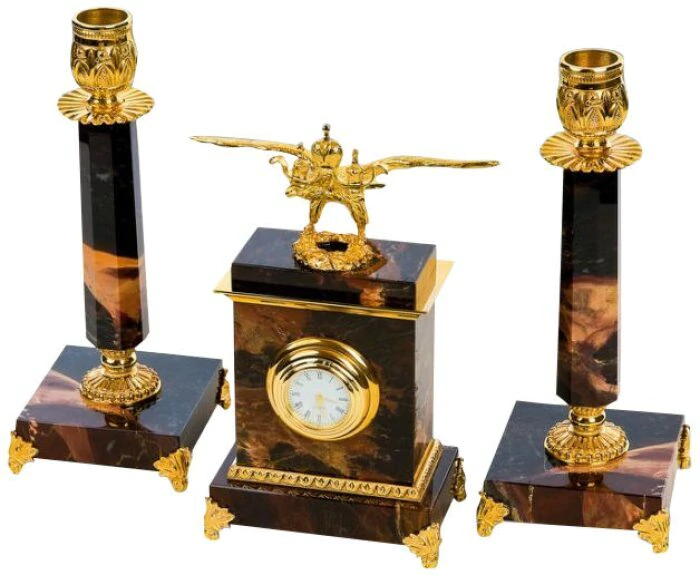 Fireplace set "Double-headed eagle", jasper