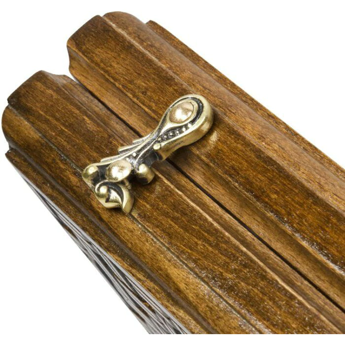 Carved chess and backgammon made of precious wood "Interlacing"