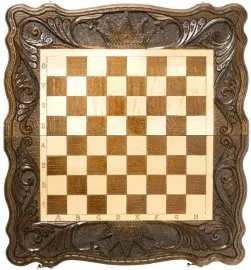 Резные шахматы, нарды и шашки из бука "Венец монарха" средние