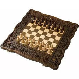 Игровой набор резной "Волна" средние (шахматы и нарды)