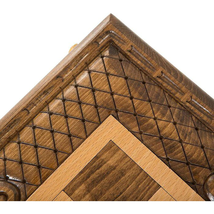 Carved chess, backgammon and checkers made of beech "Laguna"