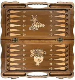 Игровой набор резной "Виноградная изгородь" (шахматы, нарды и шашки)